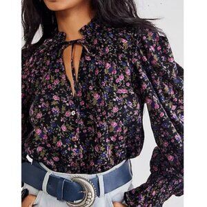 Free People Meant to Be Tie Neck Blouse
